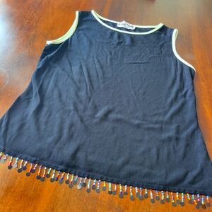 Ronni Nicole Size Medium Tank Top with Beaded Embellishment on Bottom Hem